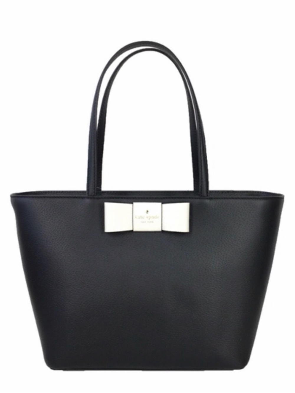 kate spade Black Tote with White Bow Plaque